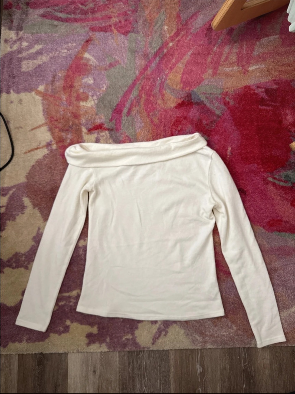 stradivarius Off-Shoulder Long Sleeve Top in White